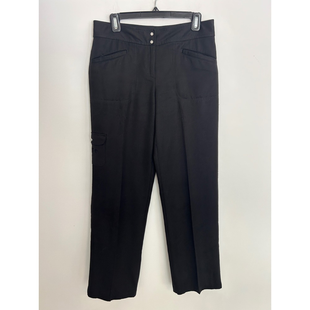 IZOD Golf Womens Black Stretch Straight Leg Cargo Pants Size 6 Regular